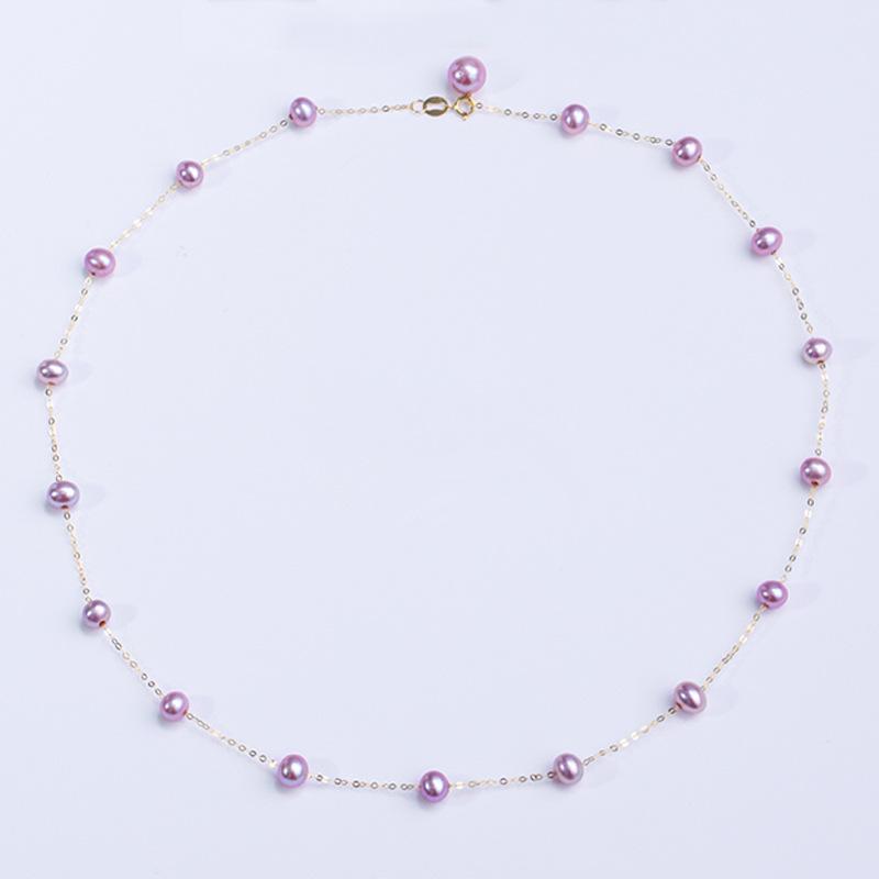 Female Summer Niche Starry Sky Necklace фиолетовый
