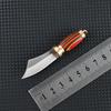 Folding Knife With Leather Cover Small Wood Knife Portable Stainless Steel Blade Cutter Unboxing Keychain EDC Survival Tools