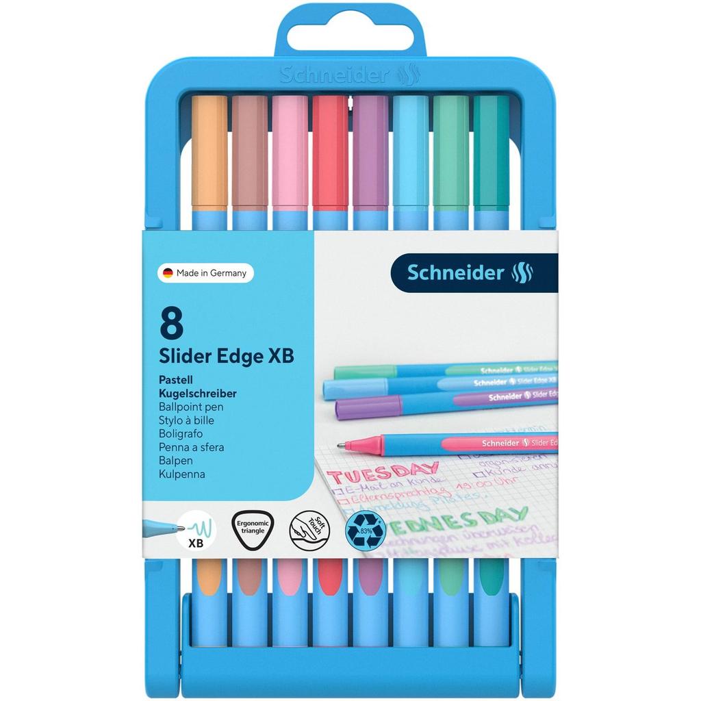 Schneider Slider Edge Pastel Ballpoint Pen 8-Color Set Extra Broad XB Tip SEP152289