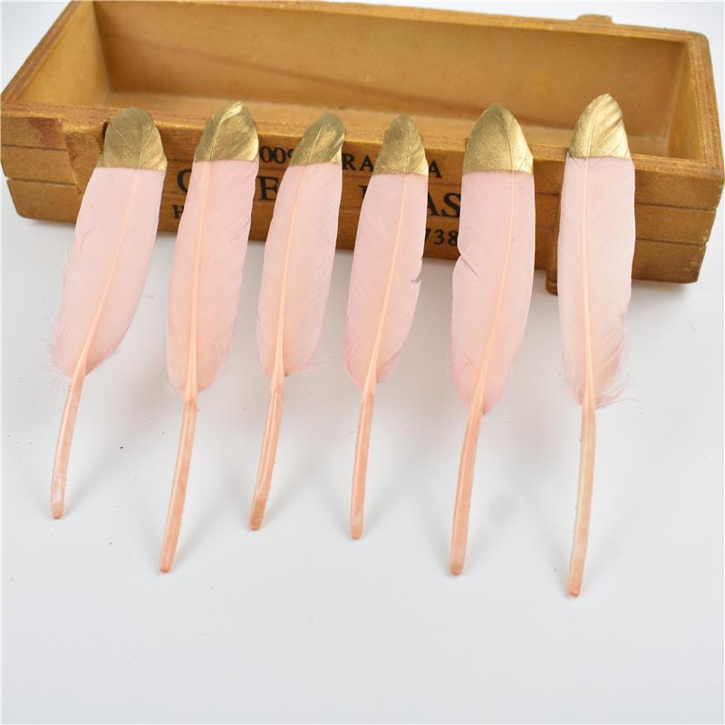 10Pcs/Lot Silver Gold Duck Feathers For Decoration Goose Feather Craft Black White Jewelry Creation Handicraft Accessories Decor