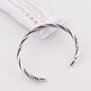 Sterling Tone Woven Twist Wrist Bracelet Bangle Women Retro Korean For Men Hand JewelryRetro Wrist Bracelet
