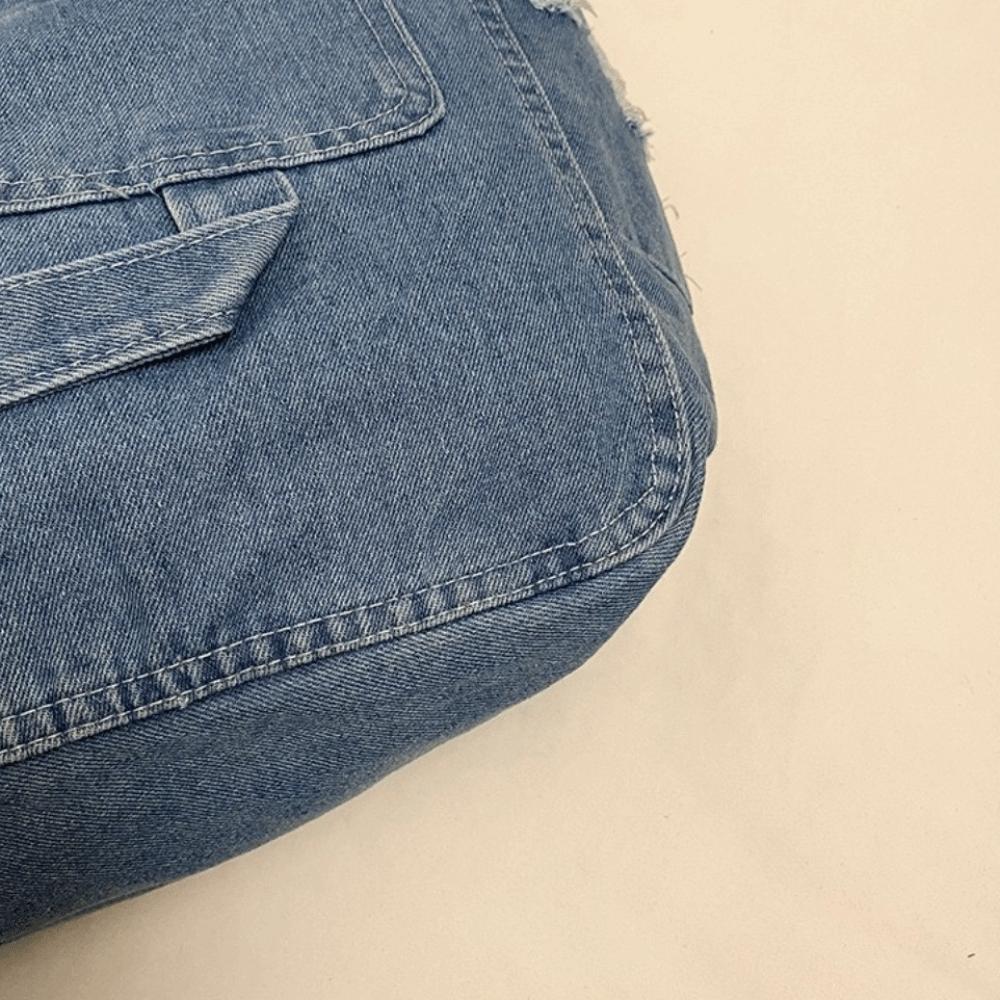Borsa a Spalla in Denim di Grande Capacità Borsa a Tracolla Versatile Borsa Hobo Sling alla Moda Borsa
