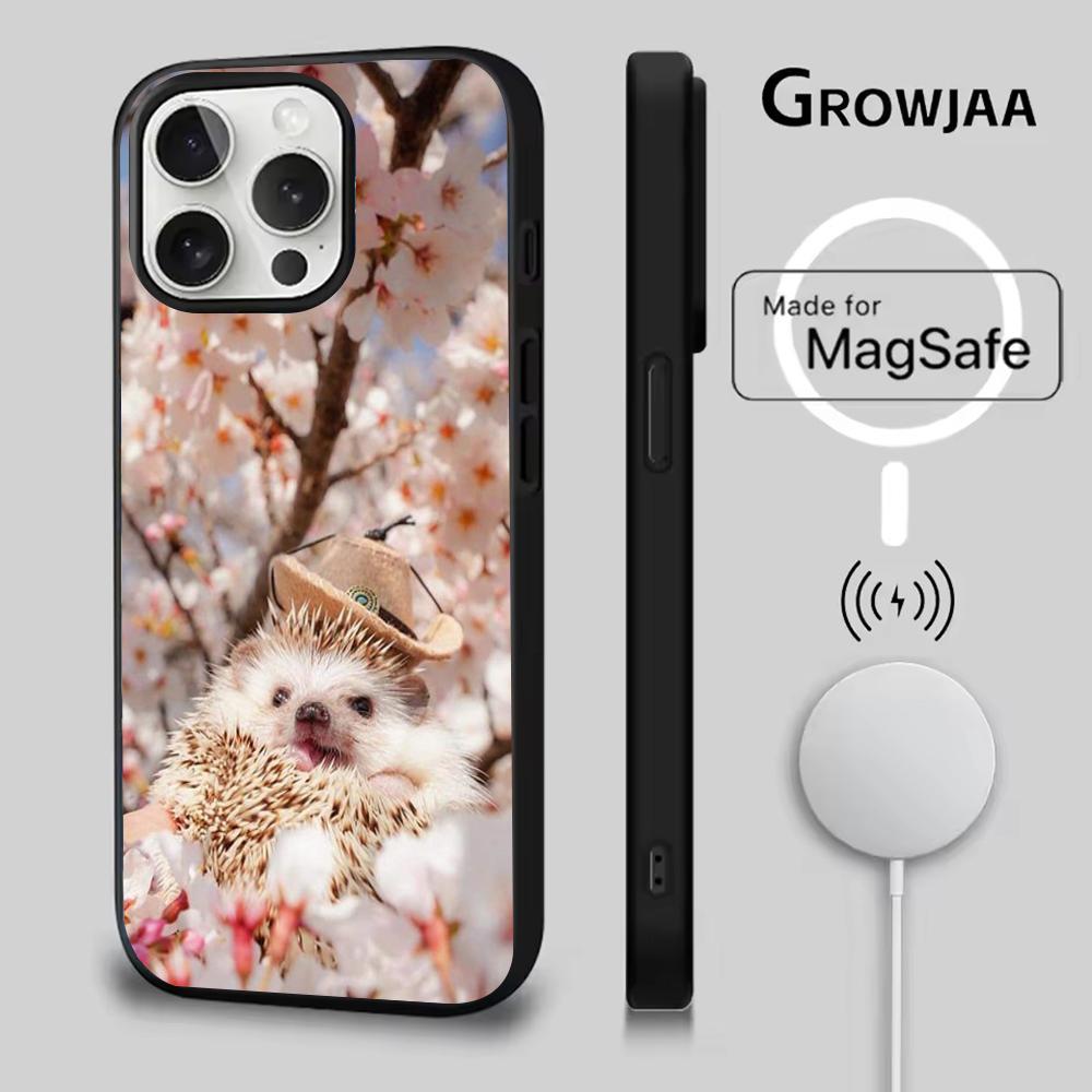 Hedgehog Animal Phone Case For iPhone 16e,16,15,14,13,12,11,Plus,Pro,Max,Mini Magsafe Magnetic Wireless Charging