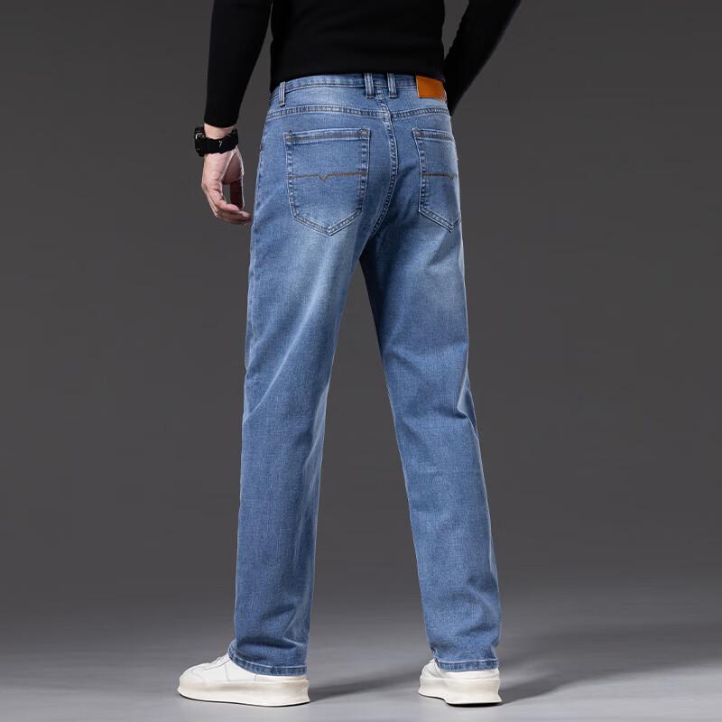 DK Men's Loose Straight Wide-Leg Denim Jeans