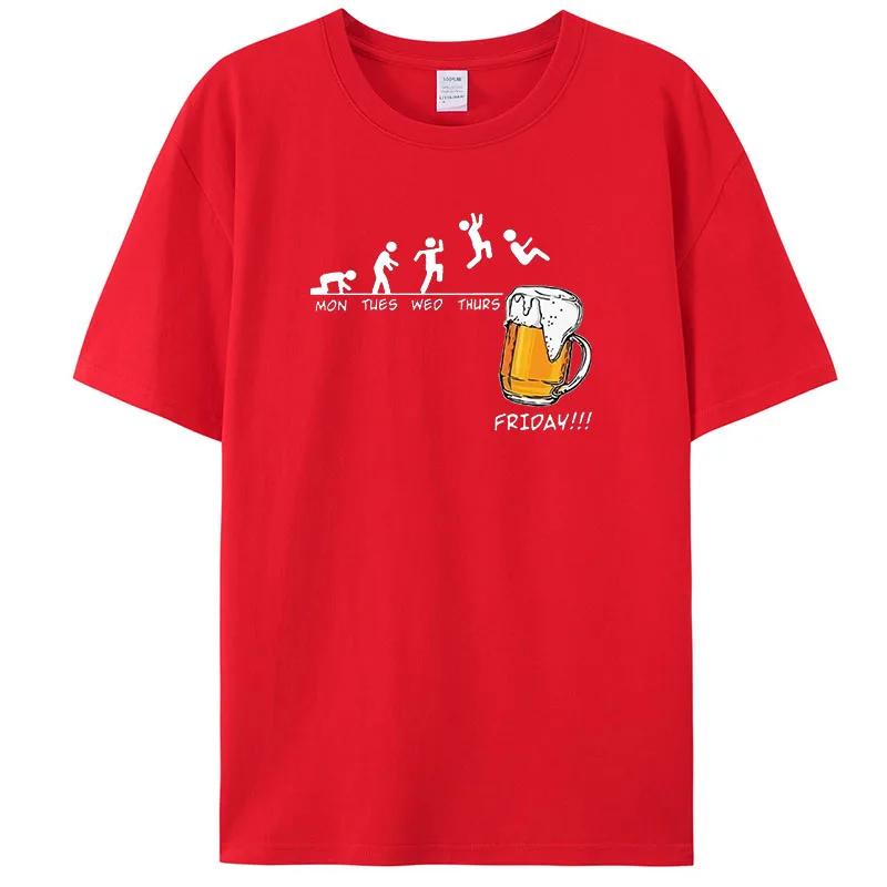 Friday Beer Print Men's Brand T-shirts Funny Graphic Hip Hop Summer Men Tshirts Streetwear Cotton Harajuku T-Shirt Short Sleeve