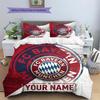 Custom Name FC Bayern München Pattern Bedding Quilt Set  Home Decoration  Gift (1 * duvet cover + 2 * pillowcase  without core)