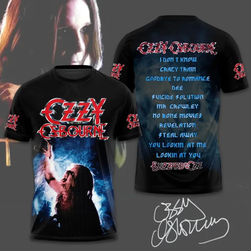 Rock Ozzy Osbourne Band 3d Print T-shirt Men Women Fashion Hip Hop Short Sleeve Oversized Sports O-Neck Men Tops Tees