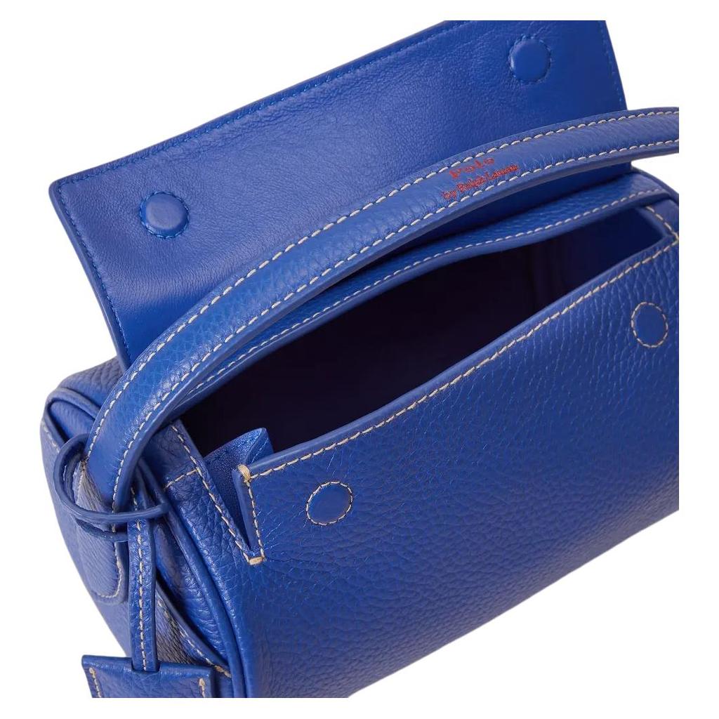 Polo Ralph Lauren Polo Play Brand Logo Leather Tote Bag Small Women handbags Blue WAPOBAG03920010