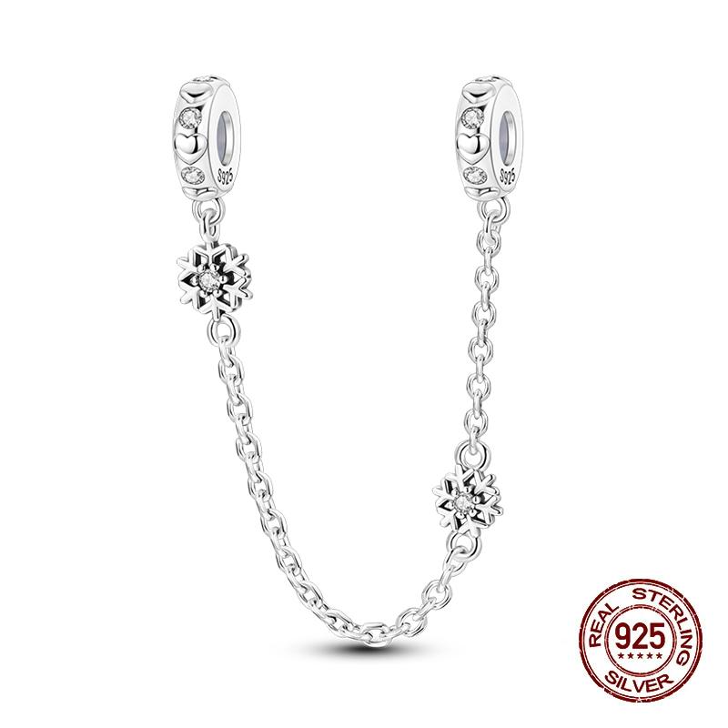 Original 925 Silver Charms Beads Winter Snowflake Snowman Igloo Penguin Pendants Fit Bracelet Charms Women Jewelry Gift