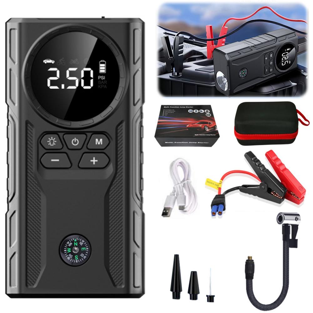39800mAh Car Wireless Air Pump with Light Jump Starter Electric Tire Pump USB Rechargeable Bicycle Air Compressor for Car Tires