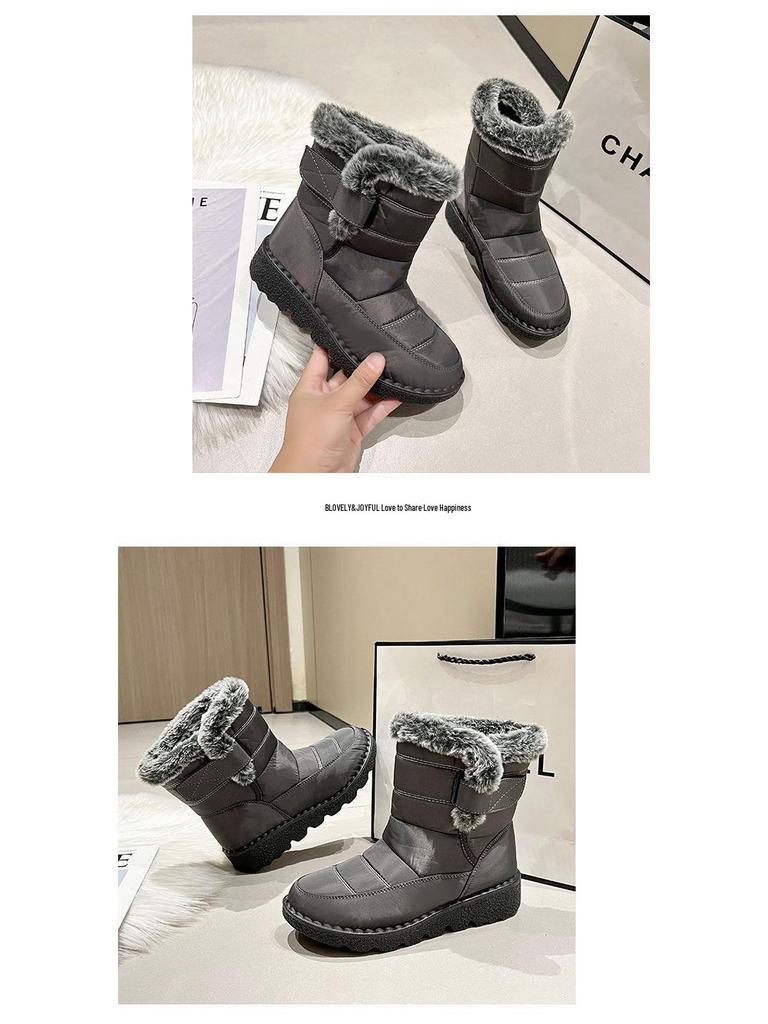 Women's Winter Snow Boots - Fleece Lined, Warm, Waterproof, Non-Slip, Comfortable Mid-Calf Thickness.