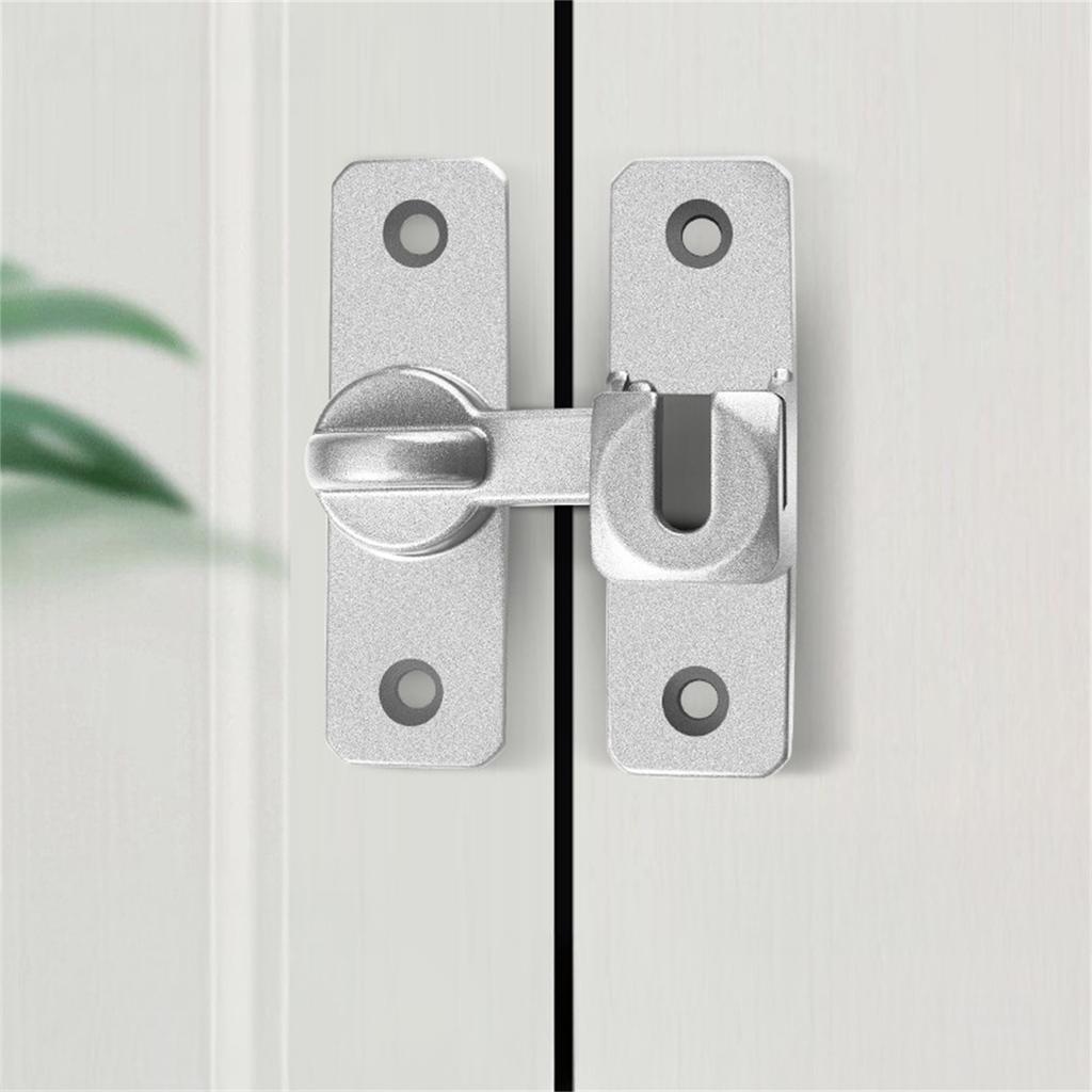 No Drill Door Latch 90 Degree Push Pull Lock 180 Degree Security Latch For Sliding Doors Home Security