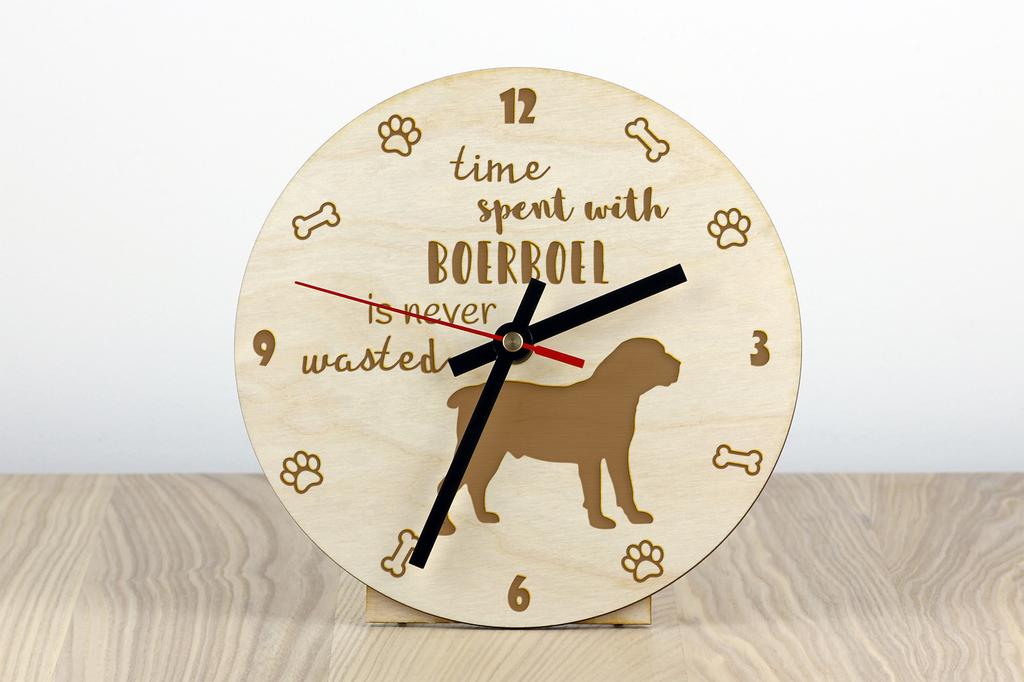Boerboel, South African Mastiff - clock with dog, wooden clock with engraving, personalised clock by Art-Dog