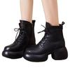 Popular retro platform single boots women's 2025 autumn and winter new short women's boots British Martin boots thick heel women's boots