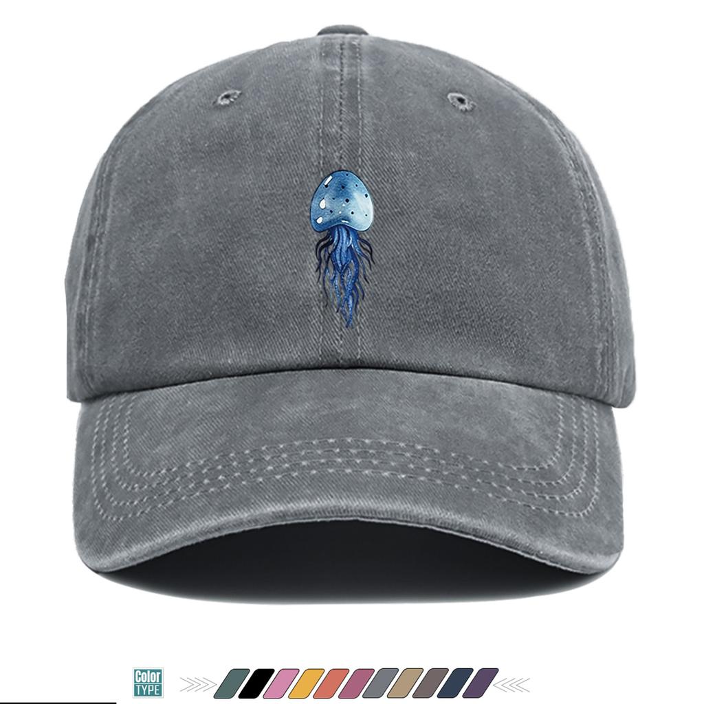 Pc Tiefsee Blau Quallen Druck Baseballkappe Traumhaftes Elegantes Muster Modischer Trendiger Hut Unisex Verstellbar Street Trend Match