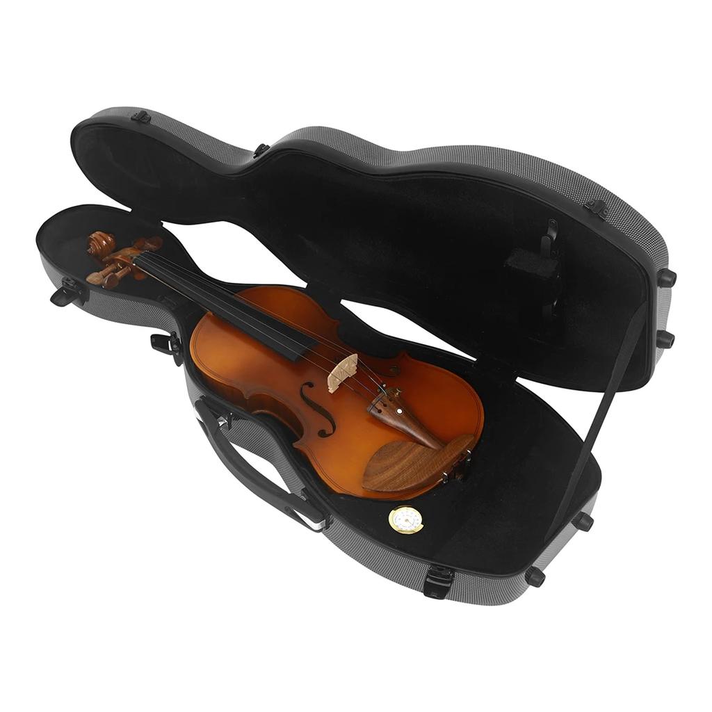 IRIN 4/4 Carbon Fiber Violin Case Violin Case with Hygrometer Adjustable Strap Removable Storage Bag Violin Parts Accessories