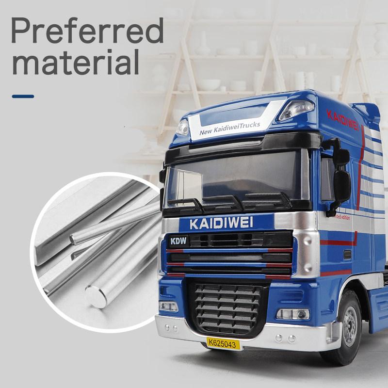 1/50 Alloy Double Deck Flatbed Trailer Model Diecast Metal Heavy Semi Trailer Transport Vehicle Truck Car Model Simulation Kids Gifts