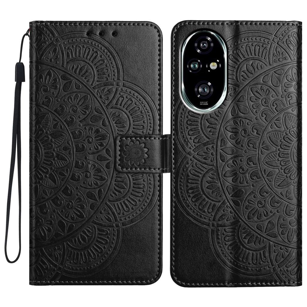 Skórzane etui na Honor 200 Pro 5G z przegródkami na karty, wzór mandali, pokrowiec na telefon ze stojakiem