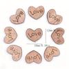 100pc Wooden Love Ornaments Wood Grain Love Large Peach Heart Wooden Buttons Perfectly Suitable for DIY Handicrafts