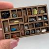 Miniature Trinket Showcase Shelf Wooden Crystal Box Pocket Sized Natural Wood Jewelry Holder for Men and Women