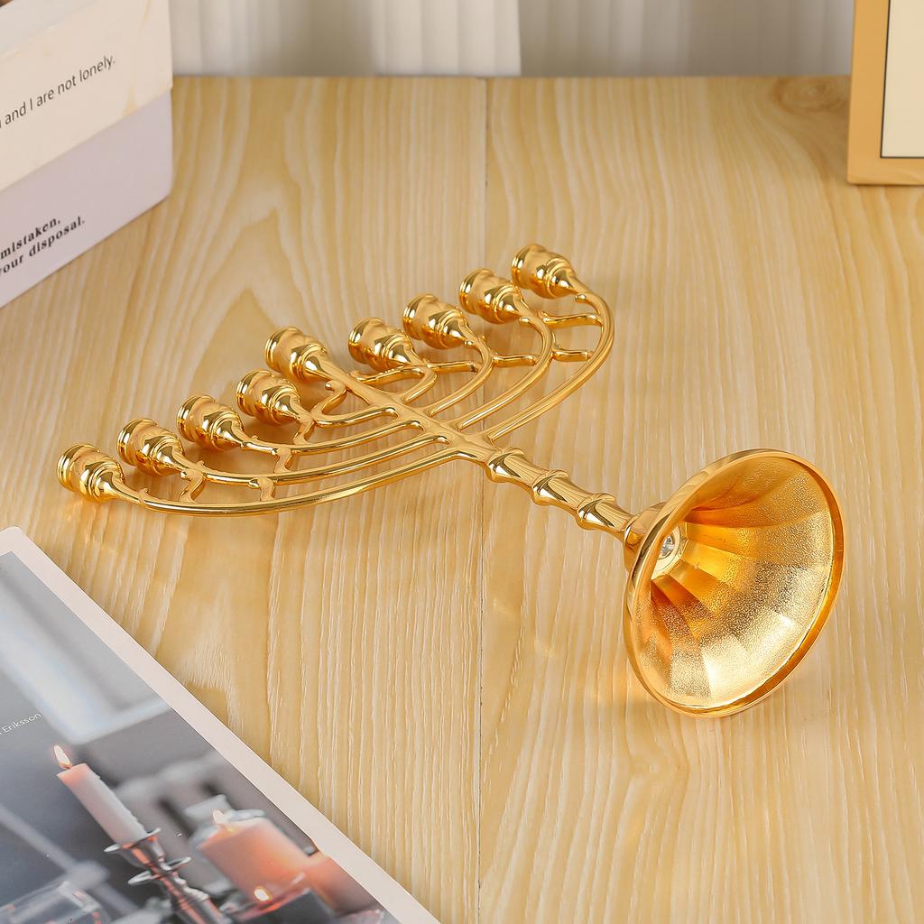 European Alloy Candle Holder Craftwork Romantic Candlelight Dinner Nine-Headed Candle Stand for Banquet Hotel Decor