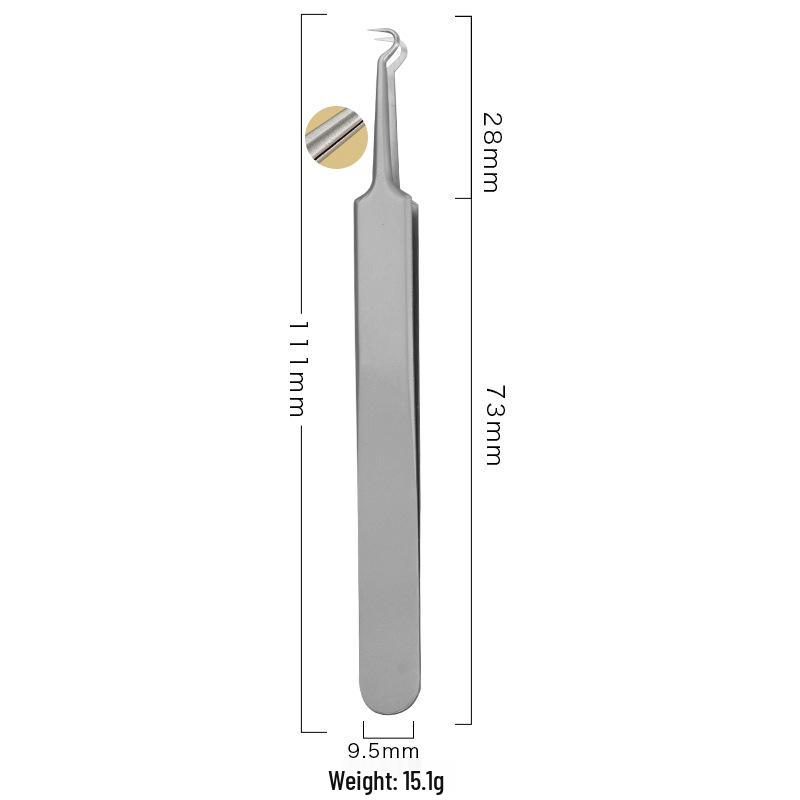 Extra Fine Precision Stainless Steel Acne Tweezers - No. 5 Needle Blackhead Clamp for Beauty Salon