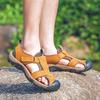 Fashion Genuine Leather Men Sandals 2024 New Summer Men's Outdoor Casual Sandals Slippers Fashion Plus Size Men Walking Shoes Sneakers