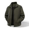 Spring Autumn Polo-neck Solid Color Waterproof Jacket Male Loose Casual Fashion Zipper Coat Cardigan Top Men