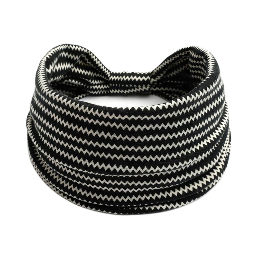 Women's Boho Cotton Printed Headband Sports Band Striped Headband A Wide Edge Yoga Headband Soft Hair Band Headdress Bundle Women Girls Hair Band