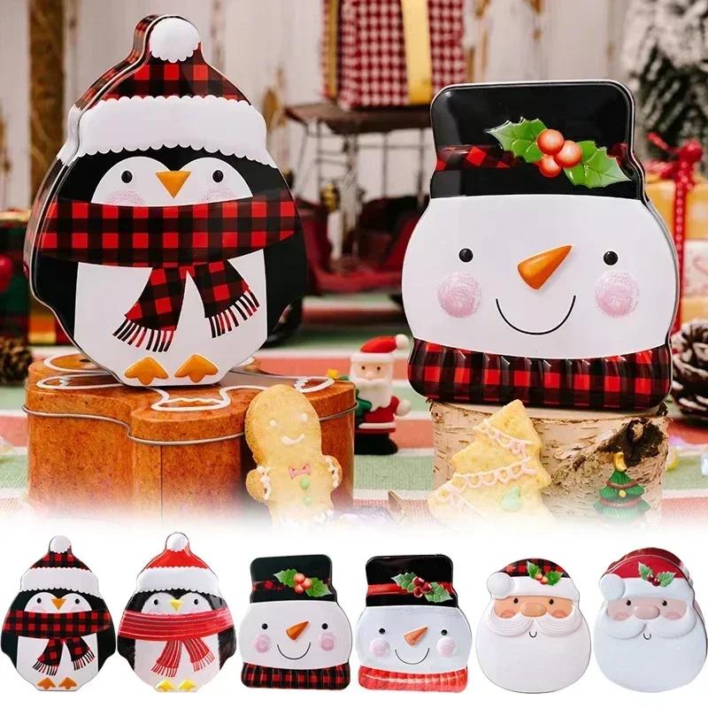 Christmas Candy Box Cookie Tins Storage Tins Metal Nesting Containers Small Candy Storage Containers with Lids for Xmas Supplies