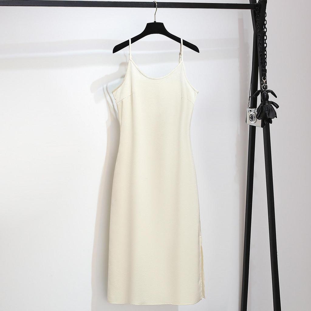 Women's Spring 2026 High-End Two-Piece Set: Satin Slip Dress & Knitted Cardigan