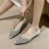 Pointed Toe Flat Shoes Luxury Rhinestones Women Slip on Shoes Casual Breathable Ballet Flats Women Loafers Comfort Ladies Shoes