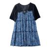 Women's Summer Design Loose Short Sleeve Chiffon Shirt Lace Splicing Slim Top