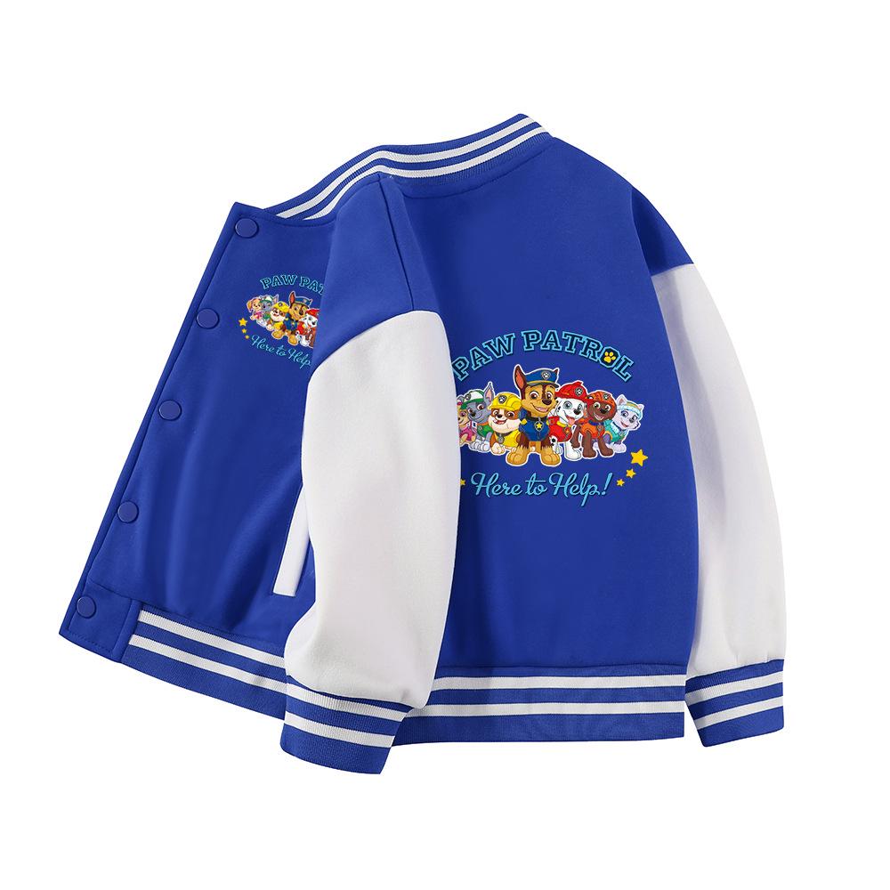 Paw Patrol Kids' Spring & Autumn Jackets: 2024 Thickened Baseball & Fleece Cardigan for Boys and Girls