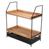 Kitchen Countertop Seasoning Storage Rack Double Layer Multi Purpose Organizer Shelf for Coffee Bar Home Cabinet Pantry