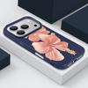 Pouzdro Pro iPhone 17 Pro Max Růžový vzor ibišku Kožená textura Silikonový kryt Pro iPhone 16 Pro Max 15 14 13 12 11 Air 16E