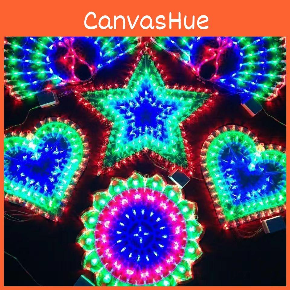 Sunflower Star Peacock Heart Shape Led Lantern String Lights With Colorful Decorative Shapes For Holiday Party Decor