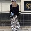 Y2k Blouse Women Vintage Black Shirt Gothic Harjauku Pleated Button Up Korean Dark Tight Long Sleeve Aesthetic Female