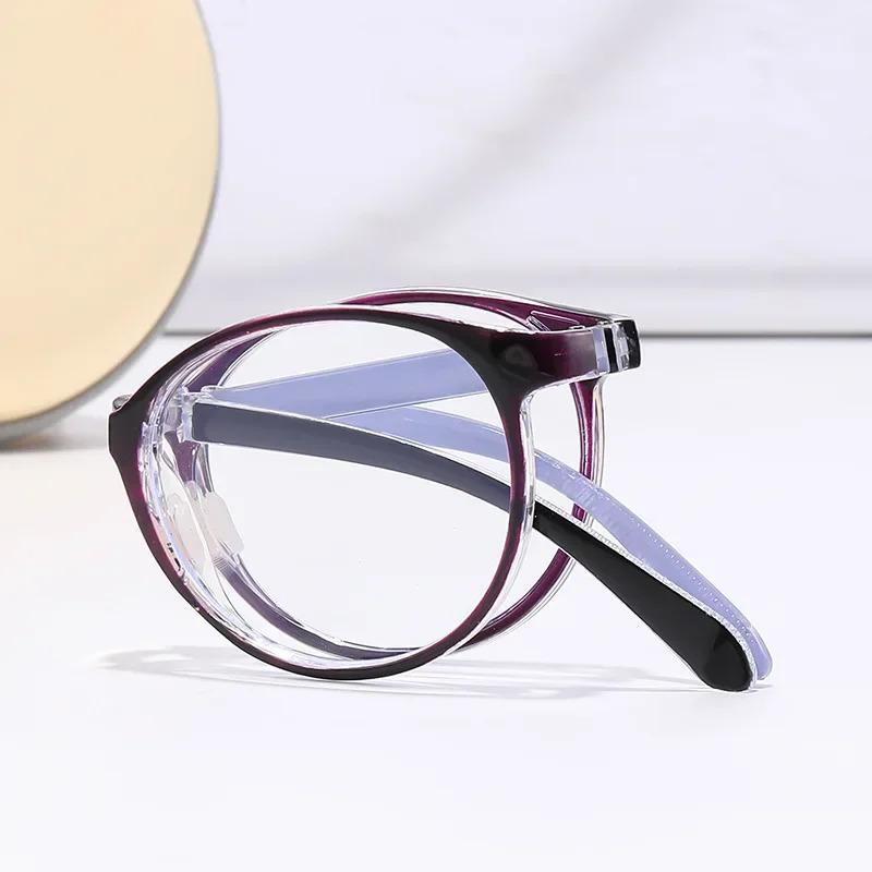Outdoor Tragbare Faltbare Lesebrille für Herren Damen Ultraleichtes Rundes Gestell Fernsichtbrille Damen Retro Alterssichtige Brille