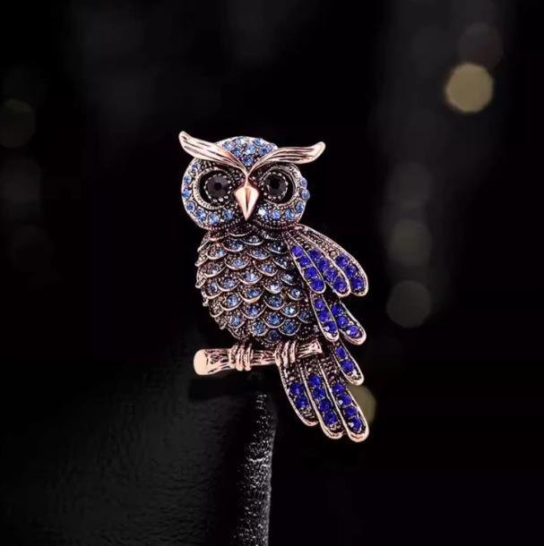 Fashion Owl Golden Pin, Women's Anti-exposure Buttons, Fixed Clothes Collar Accessories, Wedding Party Gifts