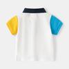 Boys Color Block Polo Shirt Short Sleeve Collared T Shirt Fashion Casual Summer Top for Toddler and Kids