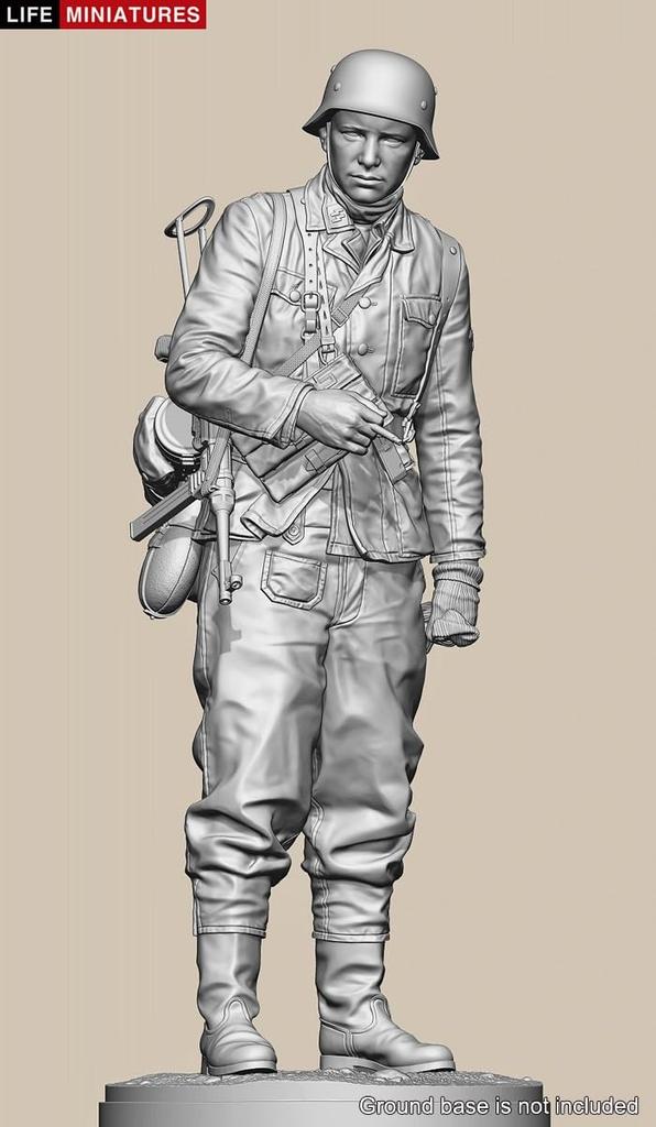 Life Miniature WW2 Germany Poteau Interception Battle of Hansen Combat Group Squad Leader Battle of the Bulge 1944 Resin Kit 1/16 LM-16010 (person)