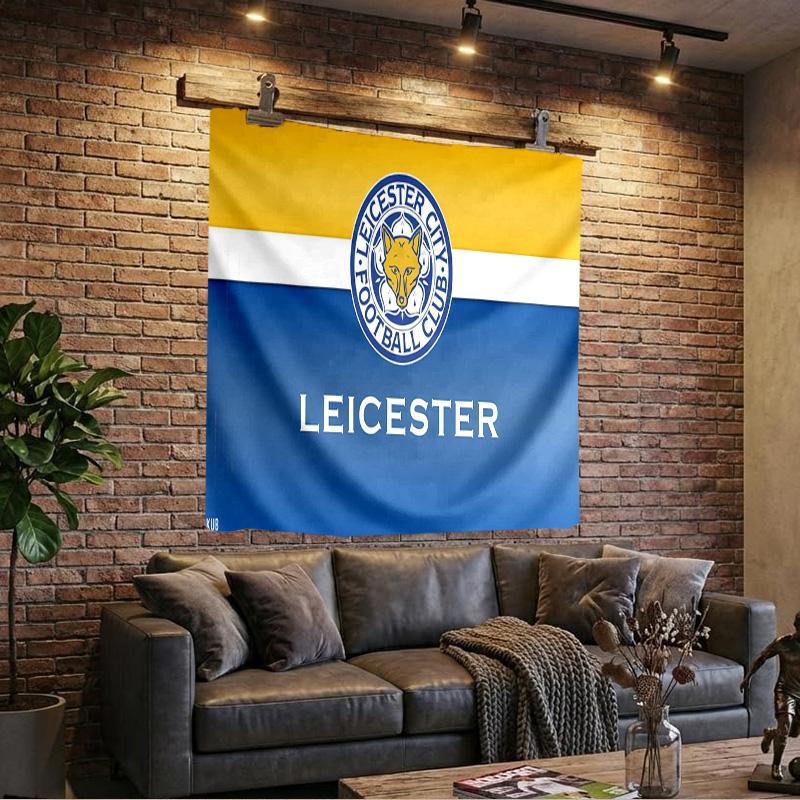 Leicester Football Club Crest Tapestry Playroom Tapestry, Accessories for Bedroom,Livingroom, dormitory Room Wall Decor Fan Birthday Gifts
