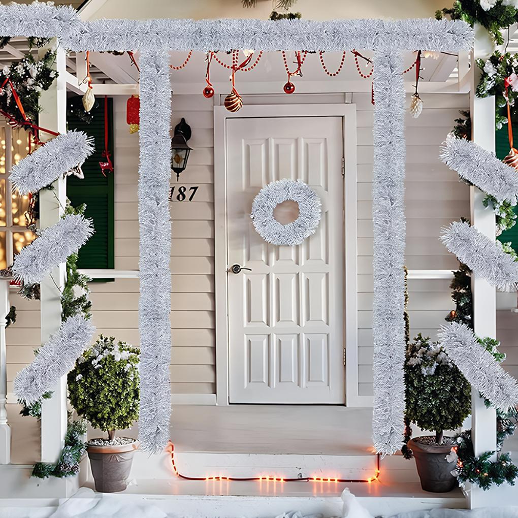 Julgirland Dekoration, Konstgjord Tallgirland Dekor för Utomhus Inomhus Grön Grönska Öppna Spisar Högtidsfest Dekor 15m