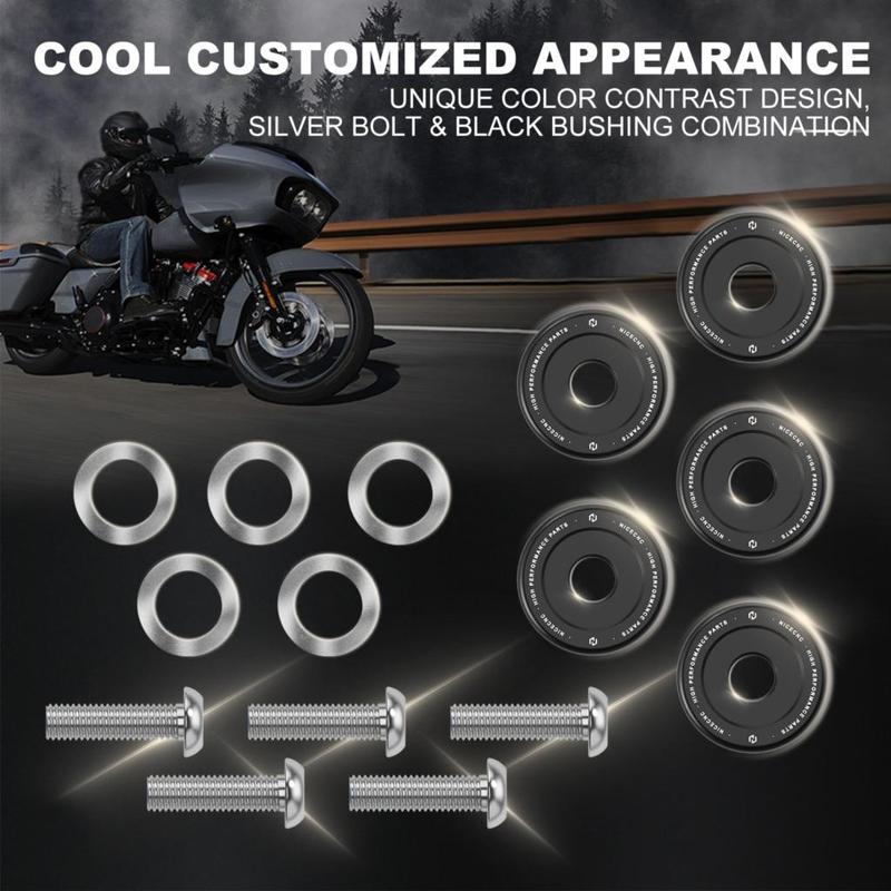 Replace 41500095 Motorcycle Front Brake Rotor Bolts Kit for Harley Touring 2009-Up FLHR FLHRXS FLHX FLHXSE FLTRX FLTRXS FLHTK