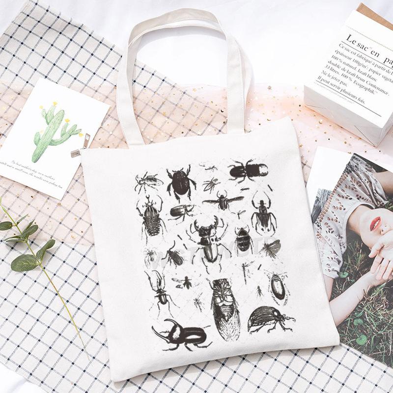 Insect Printed Casual Shoulder Bag Daily Versatile Large Capacity Canvas Bag 2025 New