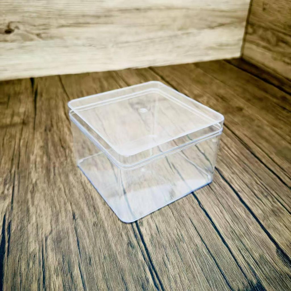 Transparent Square Acrylic Storage Box for Figures - Dustproof Food-grade Plastic, PS Wedding Candy Box with Lid