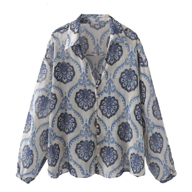 

Kaslead Модная универсальная рубашка с принтом из металлической проволоки Color S