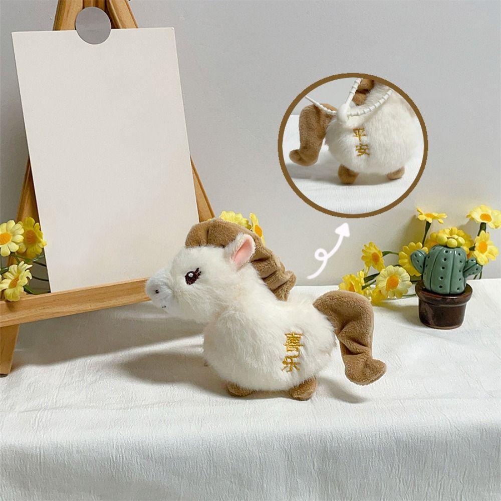 Cartoon Stuffed Animal Horse Blessing Words Chinese New Year Gift  Horse Ornament