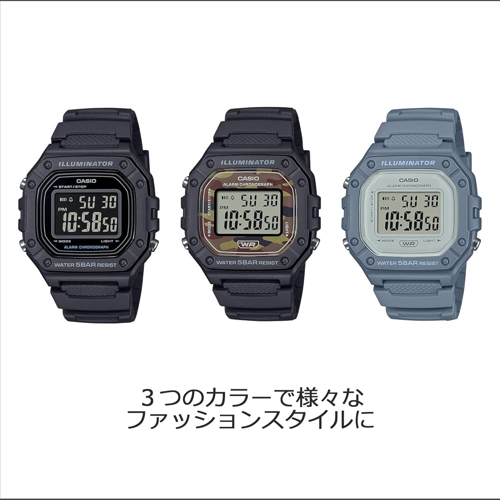 Ρολόι χειρός Casio, Casio Collection, [Επίσημο Ιαπωνικό Προϊόν] Μοντέλο W-218H-1BJF αποκλειστικό για το Web, Ανδρικό, Μαύρο